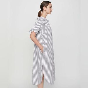 Organic Cotton Rialto Dress in Pavement Stripe, P2P 30 in. Relaxed Fit